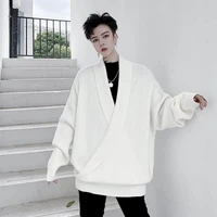 new autumn winter casual normcore sweater men loose turn dwon collar style thick solid women sweaters bf knitted streetwear