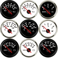 red backlight 52mm gauge 0 190ohm fuel water level gauge water oil temperature gauge voltmeter pressure meter voltage for boat