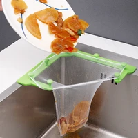 triangle filter tri holder with 50pcs disposable mesh bag kitchen sink strainer mesh garbage bag for kitchen waste