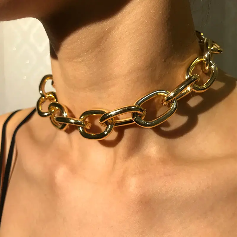 Ожерелье чокер JJFOUCS с металлической цепочкой в стиле панк женское ожерелье