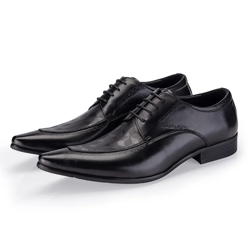 

Mens Pointed Shoes Business Dress High Quality Genuine Leather Mens Shoes British retro men shoes cowhide Men Dress Shoes