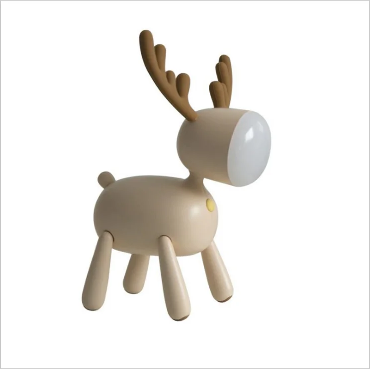 

Night light USB charging with sleeping silicone LED elk lamp children student desk reading lamp