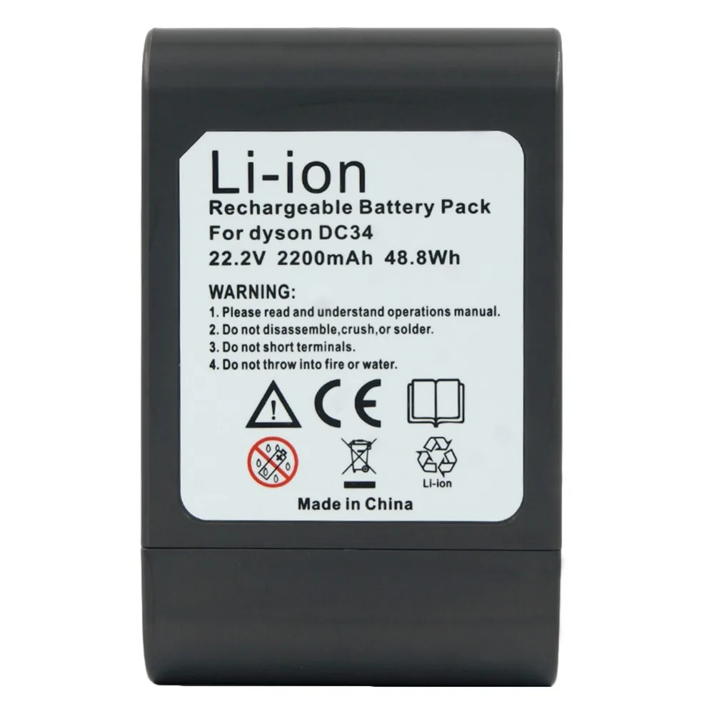 

Vacuum Cleaners Replacement Rechargeable Battery 22.2V 2.2A Li-ion for Dyson DC31 DC34 DC35 DC44 animal DC45 Type B Batteries
