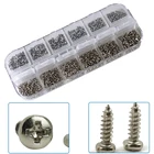 Винты Micro для очков, набор самонарезающих электронных небольших винтов для дерева с круглой головкой, гвозди, набор винтов для ПК 1200 шт.компл. M1 M1.2 M1.4 M1.7