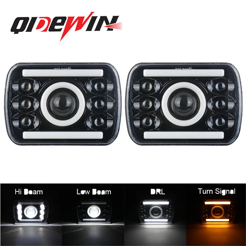 5x7" 55W Car LED Headlights Truck Boat Tractor Trailer Offroad Working Light for for Land Rover 90/110 Defender 200 300 Tdi