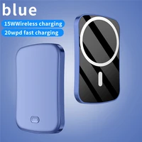 2021 new 10000mah portable magnetic wireless power bank for iphone 13 12 pro max 15w fast charger mobile phone external battery