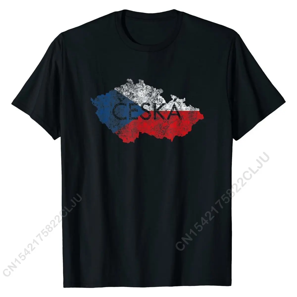 

Czech Republic Map And Flag Souvenir - Distressed Ceska T-Shirt Popular Gift Tees Cotton Tshirts For Men Summer