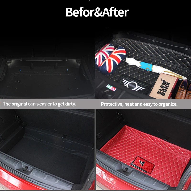 Автомобильный коврик для багажника отделка заднего отделения ящик хранения MINI