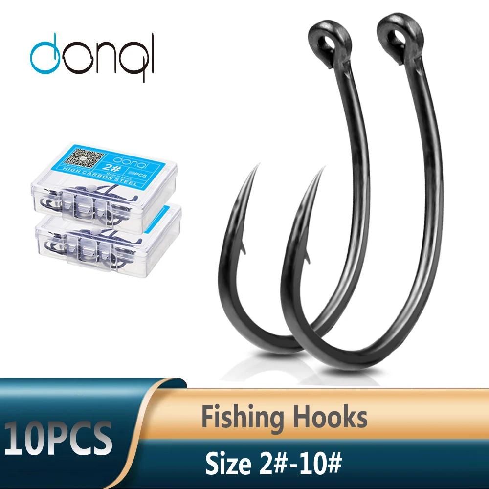 DONQL 10 шт./кор. с бородкой Звездный круговой рыболовный крючок покрытием для ловли