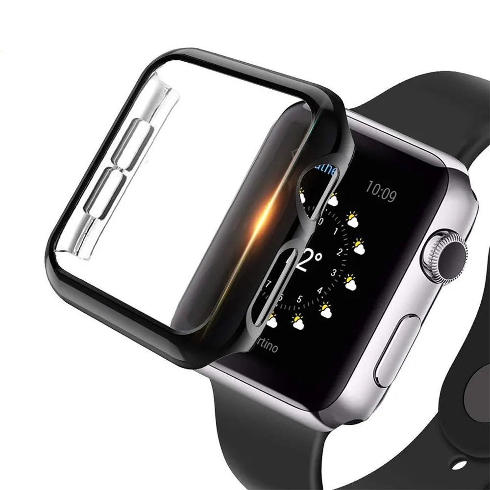 Aniyoh полный Чехол для экрана Apple Watch 40 мм 44 PC покрытый защитный чехол iWatch 38 42 серии 4 3