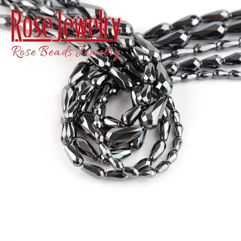 Бусины-шармы из натурального граненого камня гематит для самостоятельного