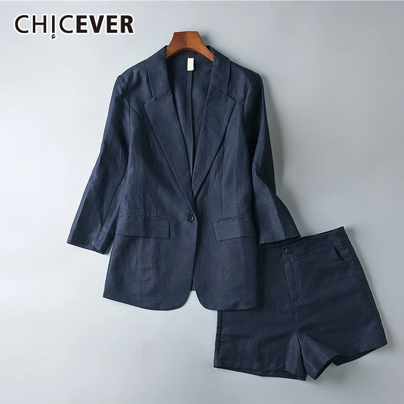 Женский костюм двойка CHICEVER элегантный осенний комплект из блейзера с длинным