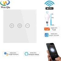 wifi tuya smart light dimmer switch eu standard 110v 240v wall touch switch timer voice remote control with alexa google home
