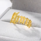 Старое Английское кольцо на заказ, кольцо с именем из нержавеющей стали, модные ювелирные украшения, Подарок на годовщину