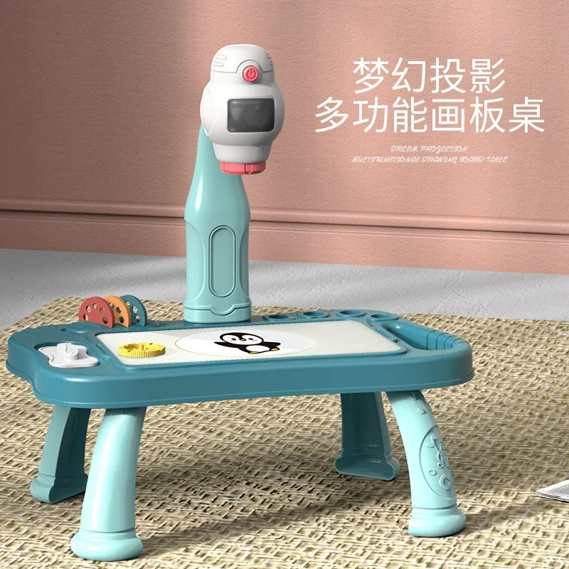 

Childen's Led Projector Art Drawing Table Toys Kids Painting Board Desk Arts and Crafts Projection Montessori Children Learning