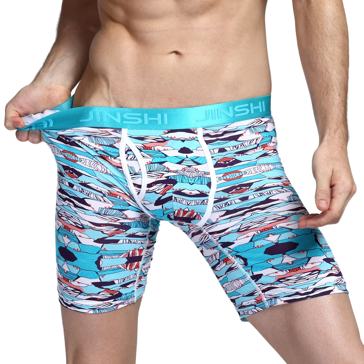 Mens Boxer Shorts Print Fashion Mens Boxer Briefs Long With Pouch Bamboo Breathable High Quality Mens Boxers Underwear Brand