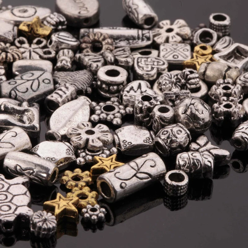 Неравномерный смешанный антикварный серебряный цвет свободные металлические