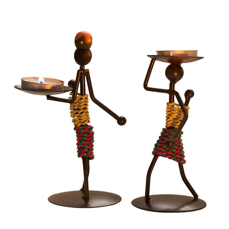 Железный подсвечник в национальном стиле украшение для обеденного стола при