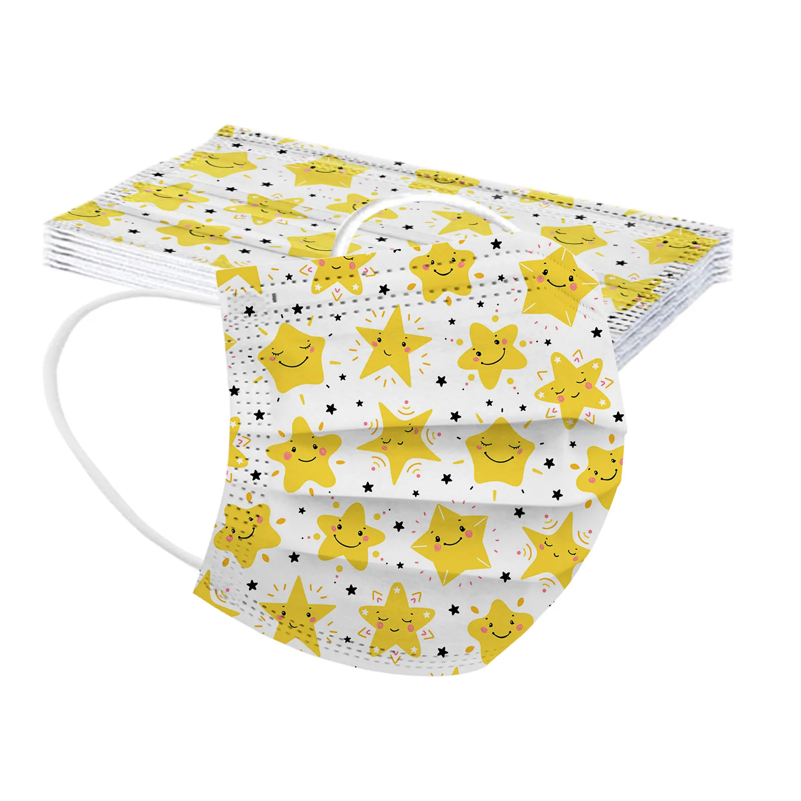 50 шт. одноразовые маски для лица с градиентными цветными звездами | Дом и сад