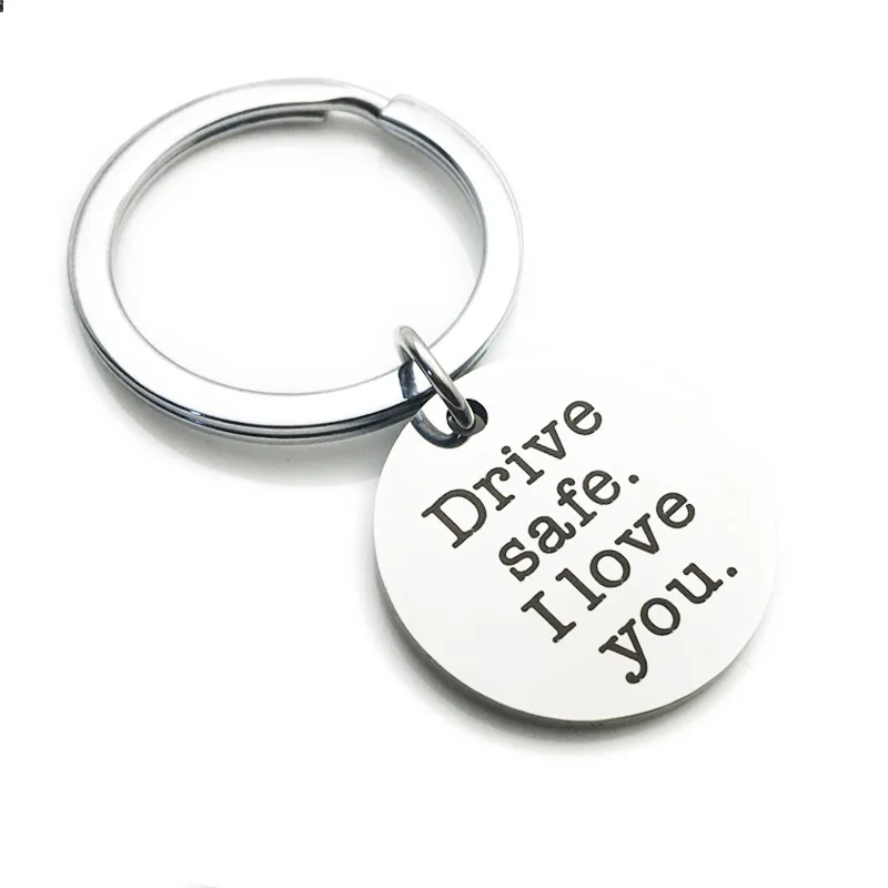 

Oeinin Arrtracive Keychain Popular Keychain, Drive Safe I Love You Father And Son Letter Keychain Alloy Stainless Steel