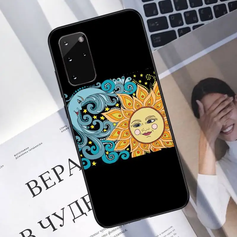

Funny Sun Moon Face Phone Case For Samsung galaxy S 7 8 9 10 20 edge A 6 10 20 30 50 51 70 note 10 plus