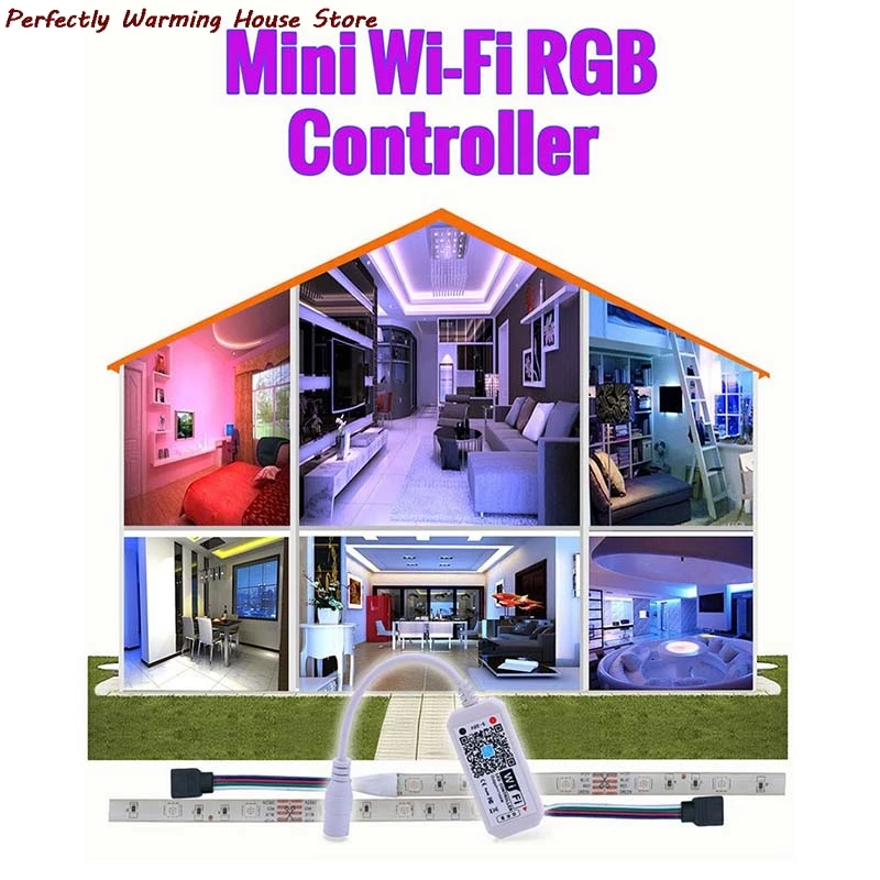 

Светодиодный контроллер Wi-Fi, умный голосовой контроллер, пульт дистанционного управления RGB/RGBW для освесветильник, 5 мм * 2,4 см * 1 см