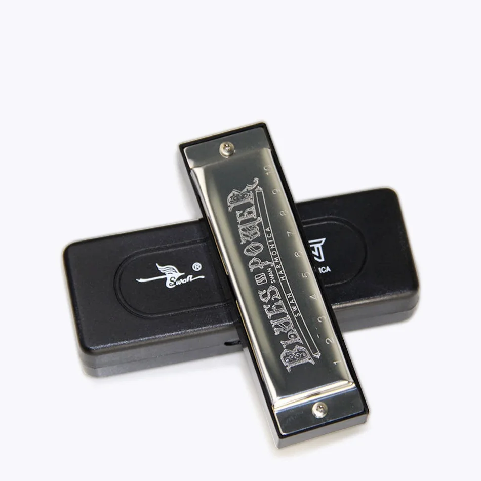 

Harmonica SWAN Senior Bruce 10 Hole BLUES with case Brass stainless steel
