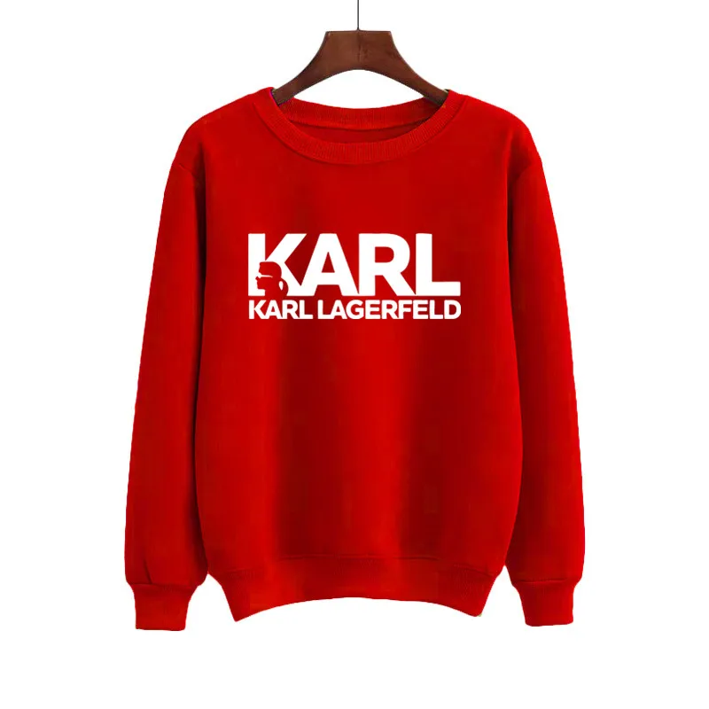 

Oversized Harajuku Women Fleece Sweatshirts Hoodies Letter KARLS Printed Sweatshirt Long Sleeve Round Neck Pullover Female Tops