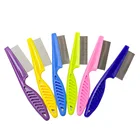 Расческа для удаления шерсти домашних животных, расческа для удаления блох, с пластиковой ручкой, игла из нержавеющей стали, расческа для собак и кошек