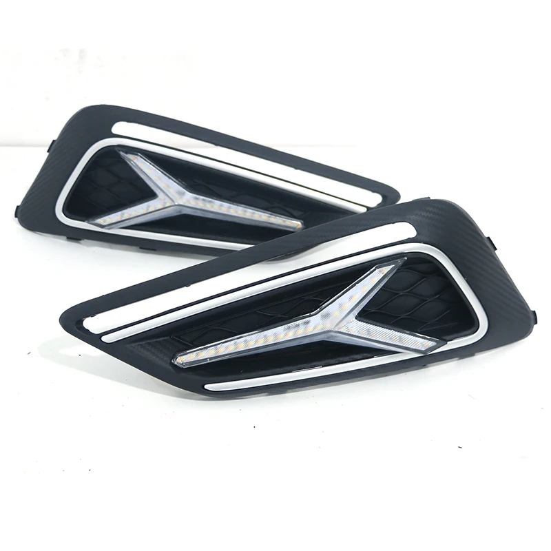 1 пара Автомобильные светодиодные дневные ходовые огни белые желтые синие