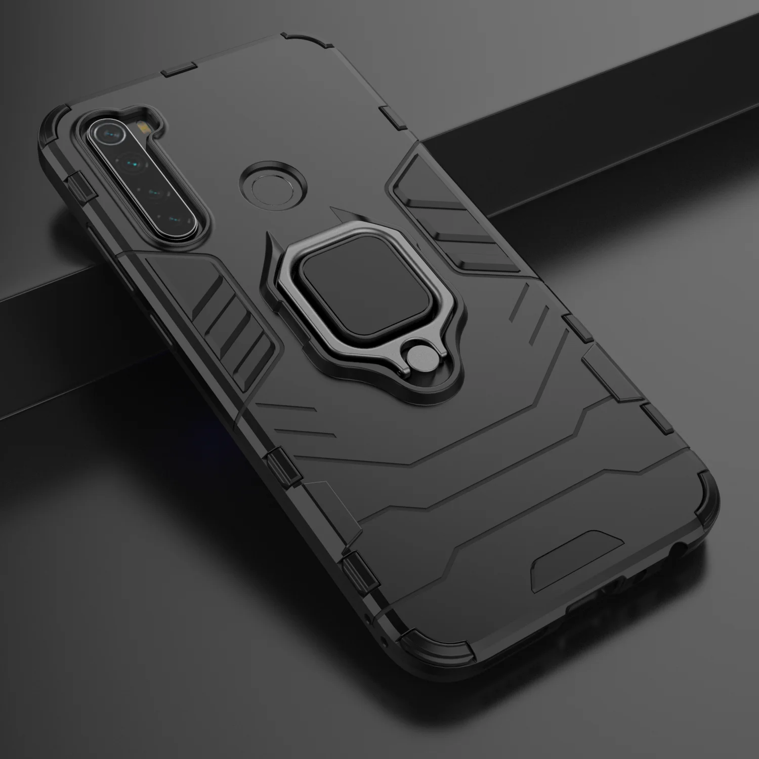 Чехол для Xiaomi Redmi Note 8 магнитный металлический чехол держатель с кольцом на палец