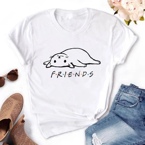 Футболка женская с принтом кошки, в стиле хипстер