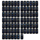 Водонепроницаемый клавишный переключатель, 12 В, 20 А, синий светодиод ВКЛ.ВЫКЛ., (вкл.) ВЫКЛ., (вкл.) ВЫКЛ., IP68 для автомобиля, лодки, грузовика 4x4