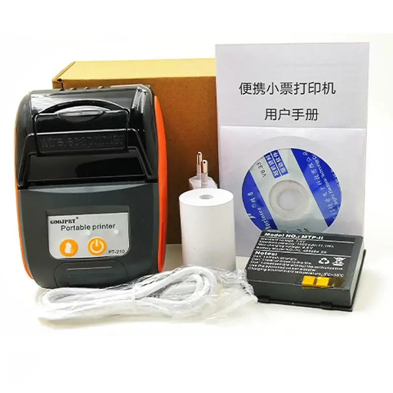 

New Portable Printer Pt-210 Mini Wireless Bluetooth 58mm Thermal Barcode Ticket Printer For Android Mobile Ios Pocket Account