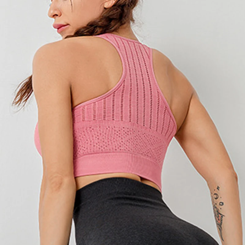 Женский сетчатый дышащий Быстросохнущий ударопрочный спортивный бюстгальтер