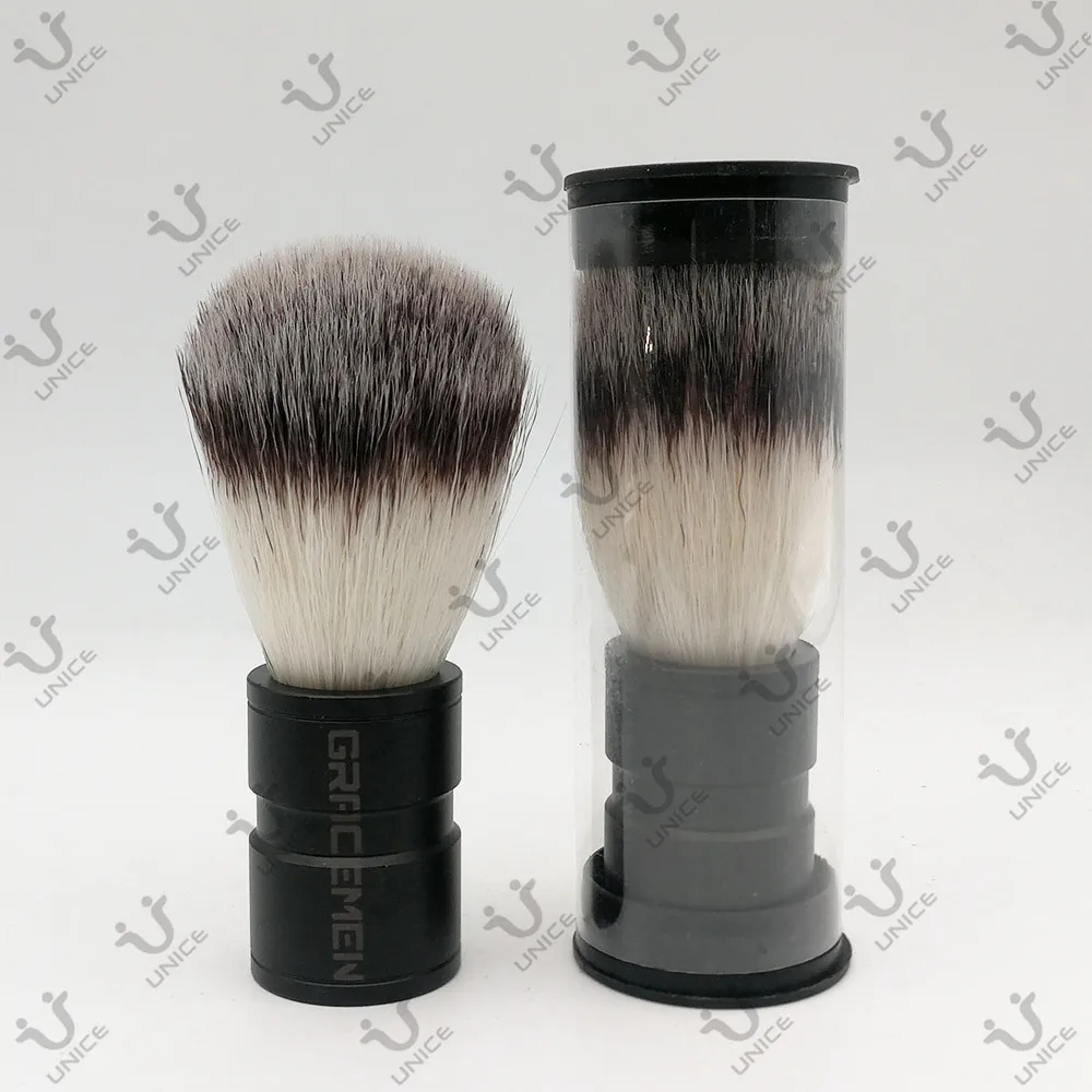 MOQ 100 шт. индивидуальный логотип черная металлическая ручка Кисть для бритья в