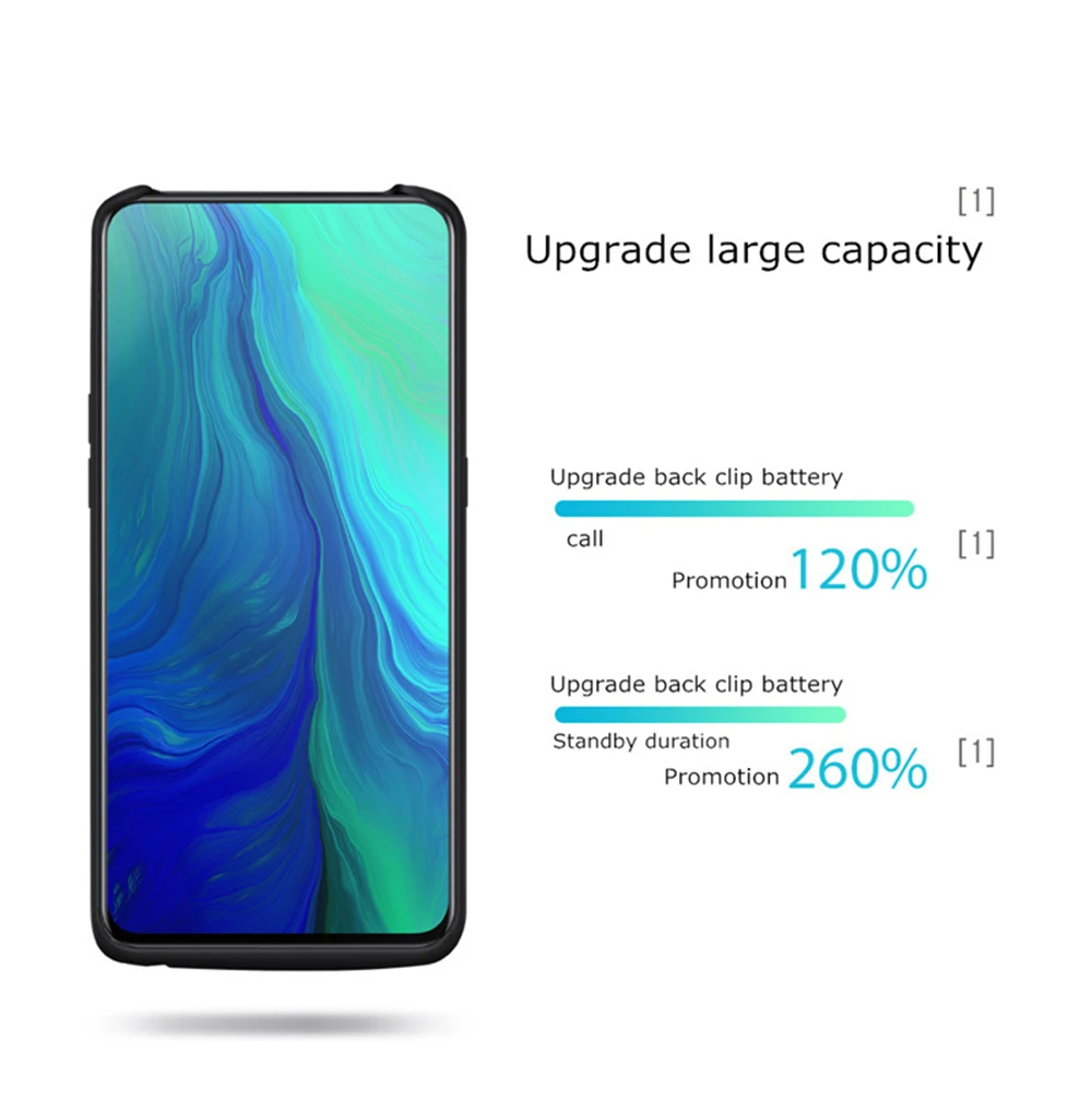 5000 мАч запасной внешний аккумулятор чехол для OPPO Reno 10X power Case расширенное зарядное устройство для аккумулятора чехол power Bank чехол для телефона
