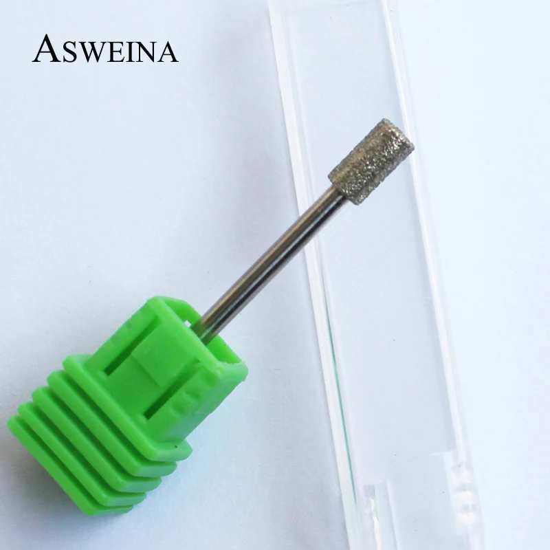 ASWEINA 1 шт. цилиндрический стиль 3/3" хвостовик ногтей сверло чистая полировка кутикулы Алмазные Заусенцы для электрической машины аксессуары