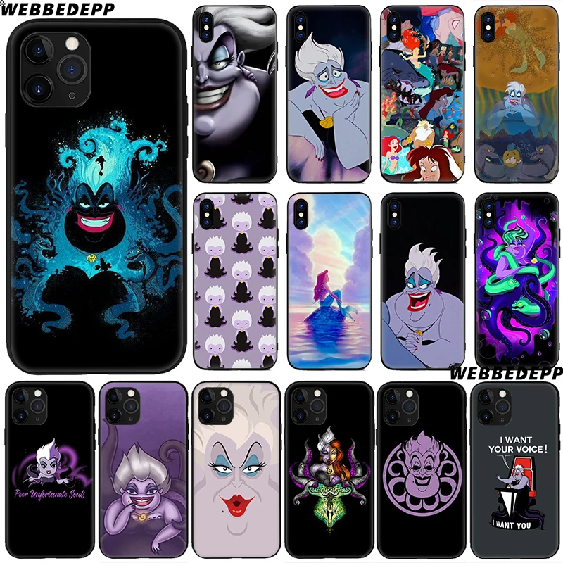 Мягкий силиконовый чехол Ursula с изображением Русалочки для Apple iPhone 11 Pro Xr Xs Max X или 10