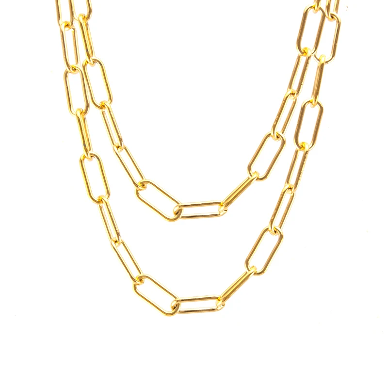 gold 16x7 Серебряная/Золотая цепочка из нержавеющей стали для изготовления ювелирных изделий 6 мм металлическая цепочка Rolo по метру овальная цепь Cadenas Por Metros без застежки - Цвет: gold 16x7