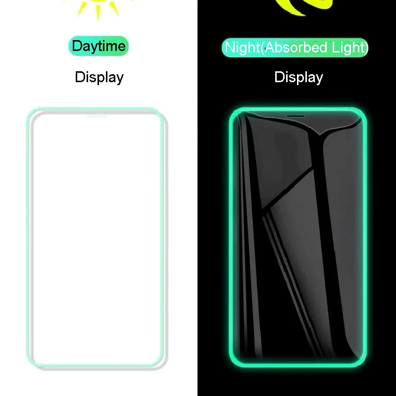 Luminous Tempered Film For iPhone 13 Pro Max 13 Mini 12 Pro Max Case Cover Shockproof Protector Glow in Dark Tempered Glass Film images - 6