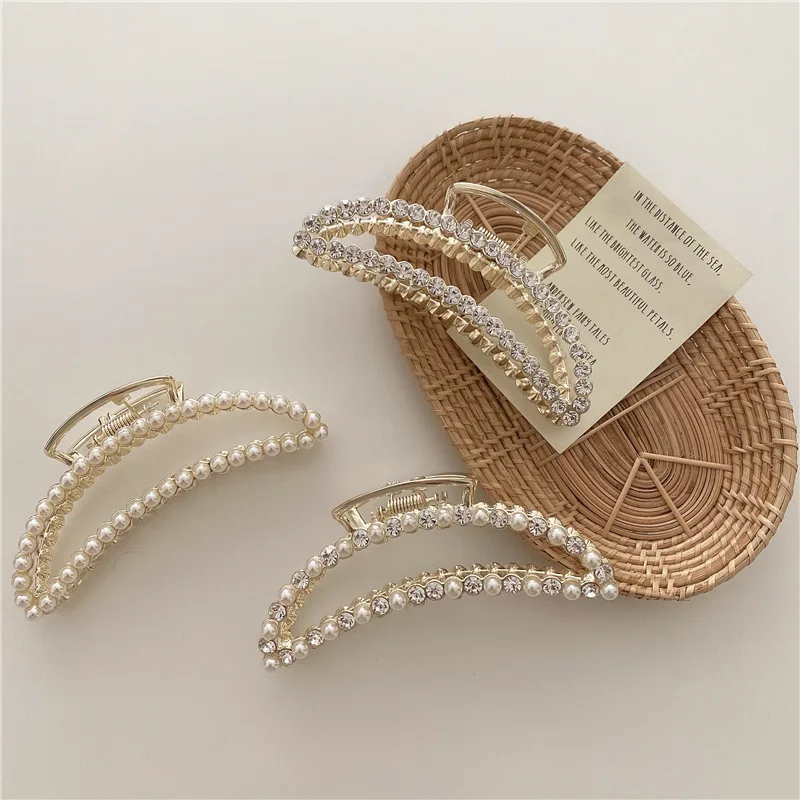 

2020 Women Girls Geometric Hair Claw Clamps Hair Crab Hollow Hair Clip Claws Solid Color Accessories Hairpin