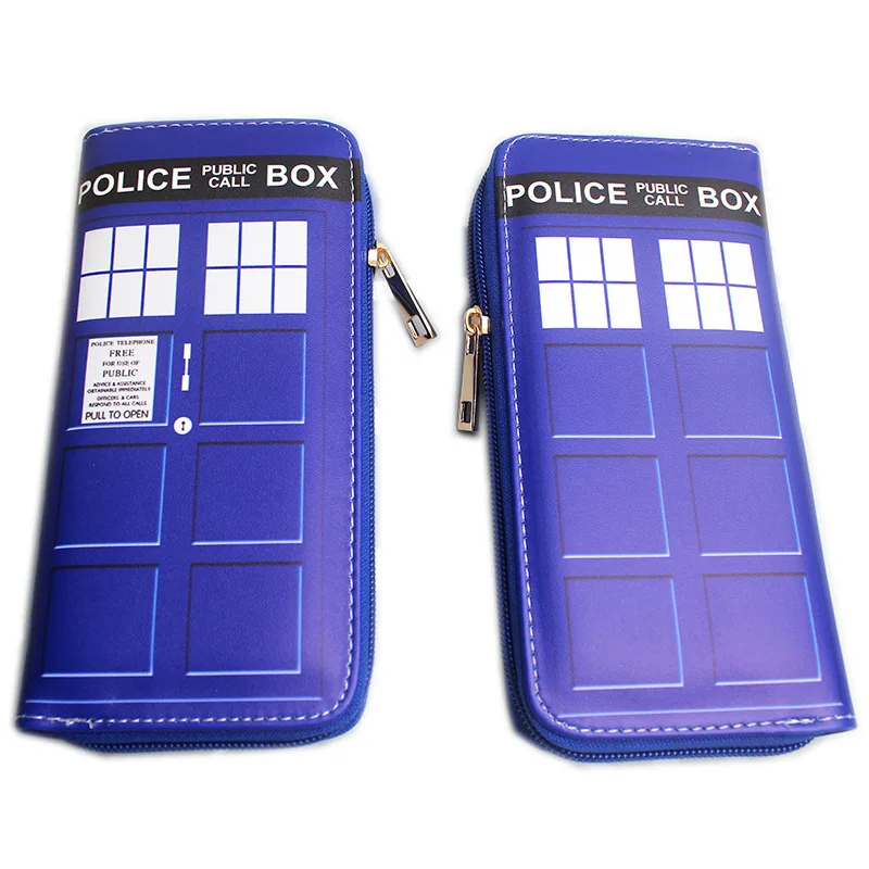 Кошелек Doctor Who длинный стиль кошельки из искусственной кожи на молнии тардис