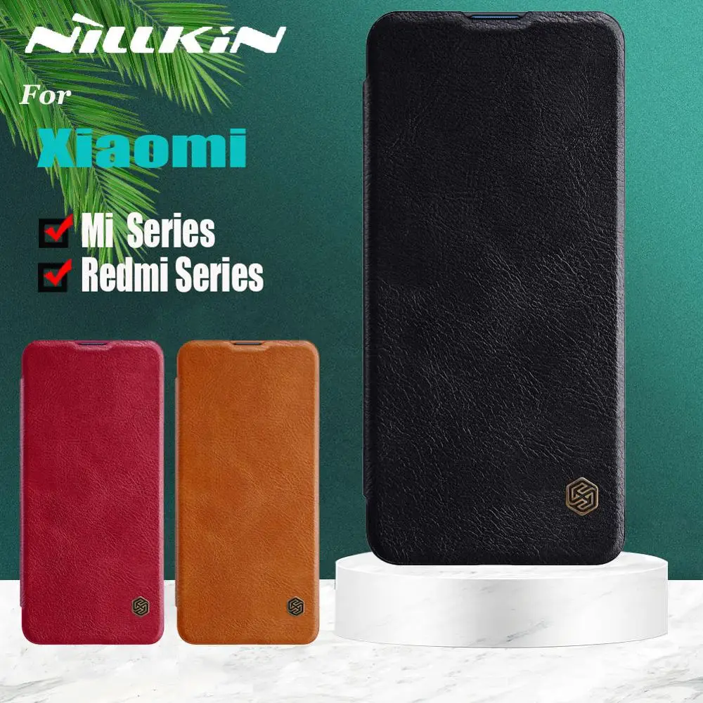 Nillkin для Xiaomi POCO X3 NFC M3 Mi 11 10T Lite 5G A3 чехол мягкий из натуральной кожи с откидной