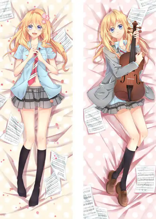 Shigatsu wa kimi no uso аниме персонажи миязоно Каори Подушка Обложка ваша лежа в апреля