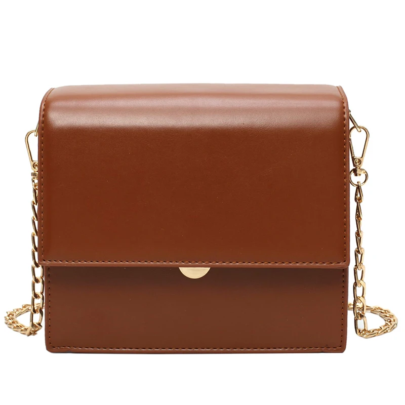 

Women's Designer Luxury Brand Handbag 2021 Fashion New High Quality PU Leather Flip Square Package Simple Shoulder Messenger Bag