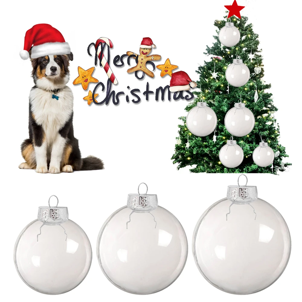 

Clear Plastic Christmas Balls Baubles Sphere DIY Fillable Xmas Tree Ornament 6/8/10CM Wedding Bar Christmas Hanging Decorations