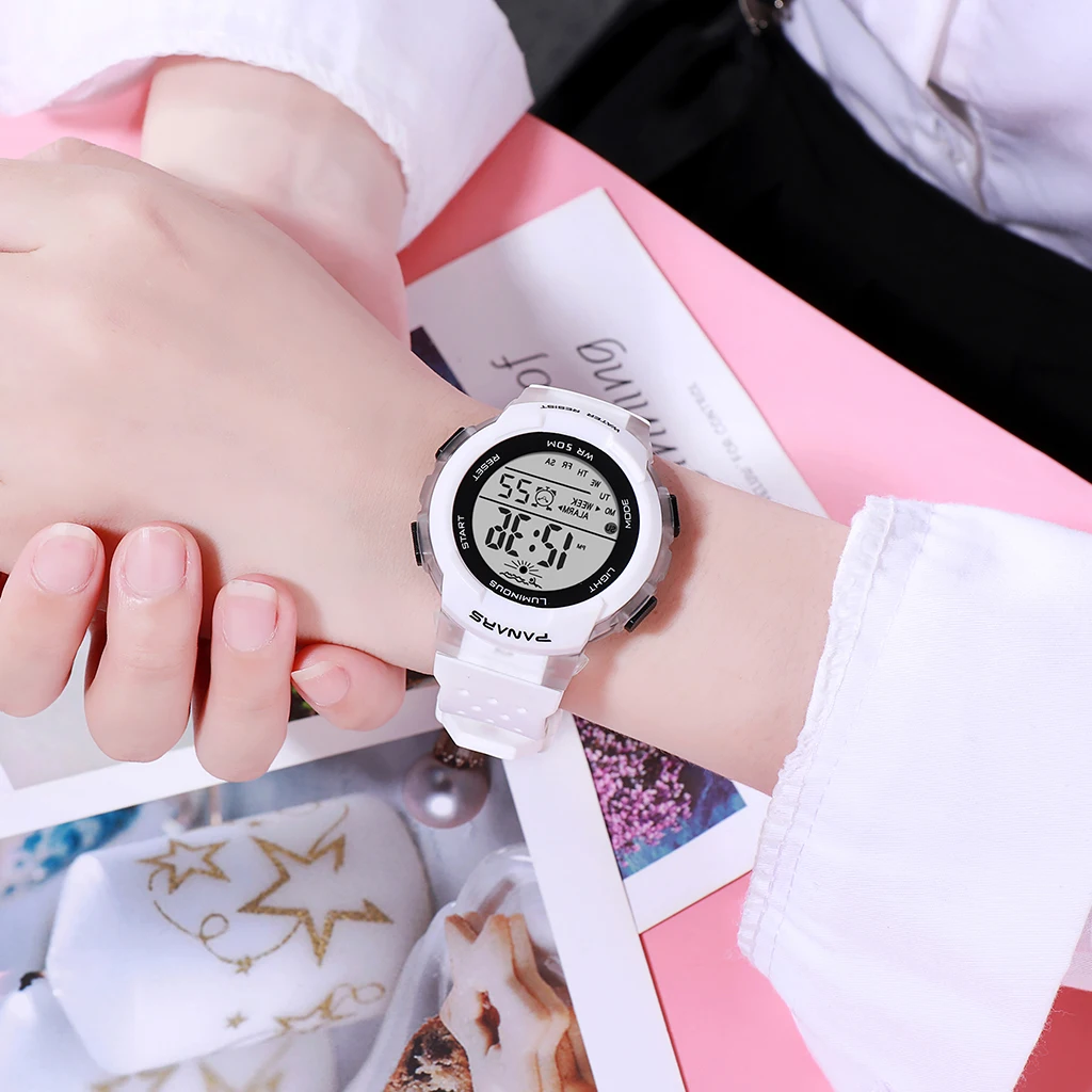 Детские часы PANARS, цветные светящиеся водонепроницаемые цифровые часы для девочек и мальчиков, детские часы, водонепроницаемые часы для сту...