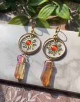 the golden sun quartz earrings celestial gift for her