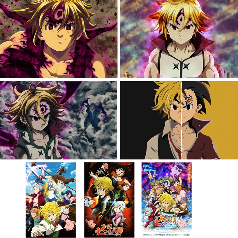 

5d Diamond Home Wall Decoration Seven Deadly Sins Painting anime Handmade Cross Stitch Picture Full Square Drill Embroidery Gift
